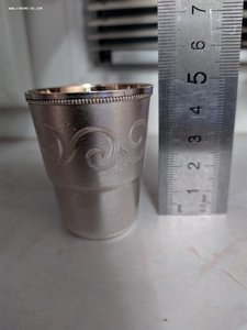 Набор из 6 стопок с позолотой, серебро, 916 проба