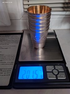 Набор из 6 стопок с позолотой, серебро, 916 проба