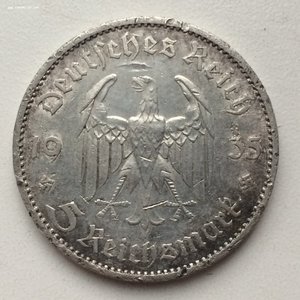 5 рейхсмарок 1935 "А", Кирха 2 шт