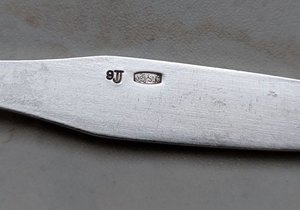 Ложка кофейная, серебро, 916 проба