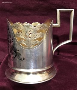 Подстаканники. Сказка о Рыбаке и Рыбке. Серебро 875 проба.