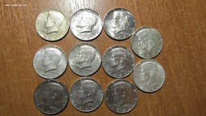 50 центов 1964 США 11 монет, предложите