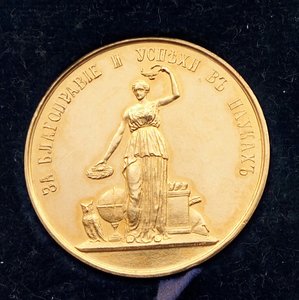 Золотая медаль в р-ной к-бке,"За благо-вие и успехи в науках