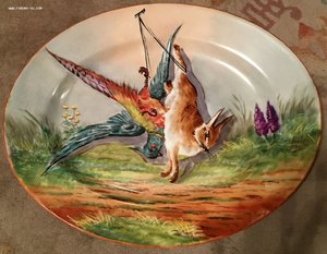 Овальное блюдо"Охота" Limoges