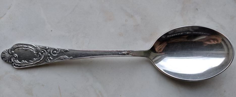 Серебряная десертная ложка, 875 проба