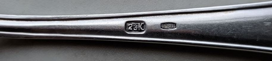 Серебряная десертная ложка, 875 проба