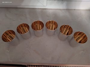 Набор из 6 серебряных стопок с внутренней позолотой, 1969г.