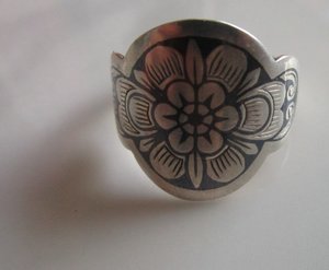 Изящное кольцо, серебро 925 "звезда", Кубачи