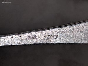 Серебряная ложка (совок) с позолотой для сахара, 875 проба