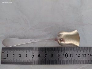 Серебряная ложка (совок) с позолотой для сахара, 875 проба