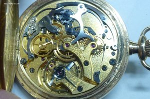 Карманные часы с хронографом " Universal "золото 750 пробы.