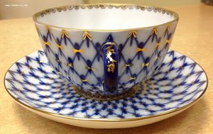 Чайная пара ЛФЗ - Кобальтовая сетка