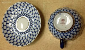 Чайная пара ЛФЗ - Кобальтовая сетка