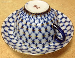 Чайная пара ЛФЗ - Кобальтовая сетка