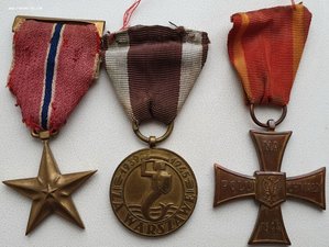 Крест храбрых, амер бронз звезда, за Варшаву на нашего офиц