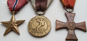 Крест храбрых, амер бронз звезда, за Варшаву на нашего офиц