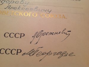 Большая грамота ГСС посмертно подпись Брежнева(не фоксемиле)