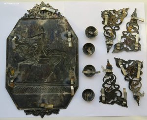 Серебряные накладки на фотоальбом. СССР. 208 грамм.