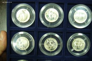 1 рубль 1997 комплект футбол серебро 6 шт