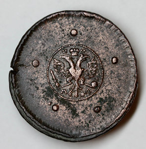 Пять копеек 1726 года МД "крестовик"