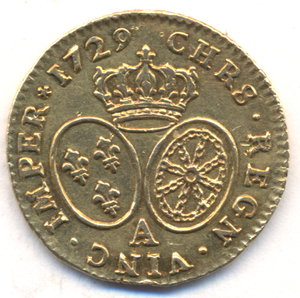 Луидор 1729 г. Людовик 15 .- Франция.