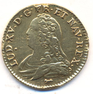 Луидор 1729 г. Людовик 15 .- Франция.