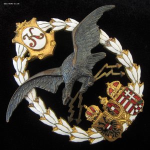 Знак ЛЕТЧИКА. Кайзер КАРЛ I. Австро-Венгрия.WWI. 1917