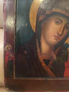 Икона Божья мать.в окладе, в киоте.