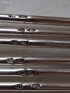 Ложки-трубочки для коктейля, серебро, 916 проба