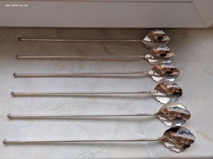 Ложки-трубочки для коктейля, серебро, 916 проба