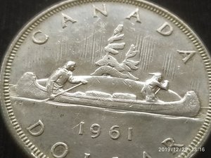 1 доллар 1961 (Канада) "Индейцы на каноэ"
