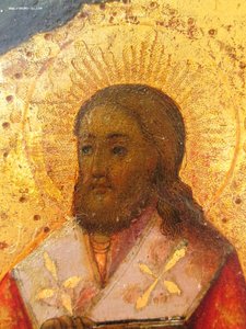 Икона "Избранные Святые" сусальное золото. Аналой. Ветка?