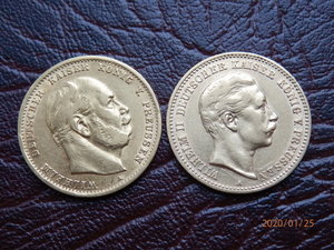 10 марок 1875г и 1904 гг. Пруссия .
