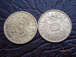 10 марок 1875г и 1904 гг. Пруссия .