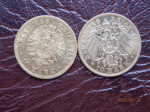 10 марок 1875г и 1904 гг. Пруссия .