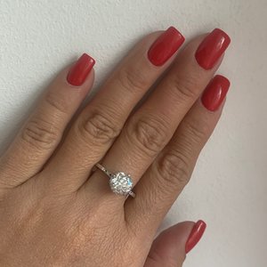 Кольцо старинное в платине бриллиант 2 карата