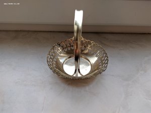 Серебряная конфетница, орешница, 875 проба, 1954г