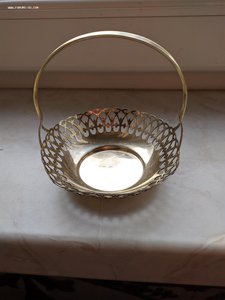 Серебряная конфетница, орешница, 875 проба, 1954г