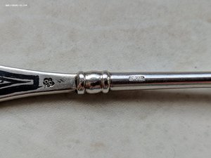 Кофейная серебряная ложка, 875 проба, Кубачи