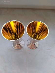 Две рюмки с позолотой, серебро, 916 проба СССР