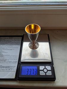 Рюмка с позолотой, серебро, 916 проба СССР