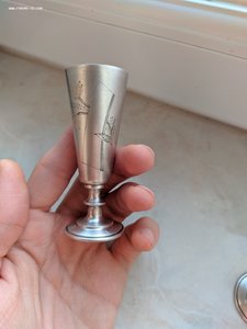 Две серебряные рюмки с позолотой, 875 проба. Завод Мельхиз.