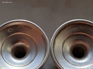 Две серебряные рюмки с позолотой, 875 проба. Завод Мельхиз.