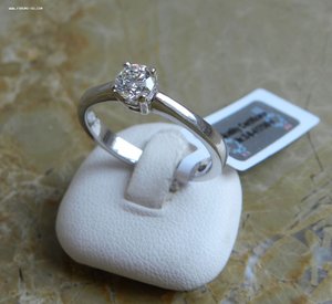 Кольцо белое золото бриллиант 0,45 ct