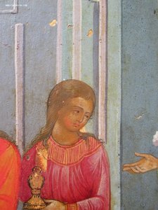 Икона "Рождество Пресвятой Богородицы" Сусальное золото. Лег