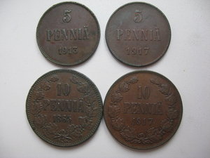 5,10 Пенни 1913,1917,1865,1917