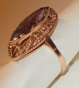 Кольцо золотое 583 проба с александритом