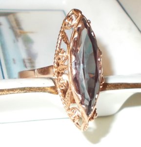 Кольцо золотое 583 проба с александритом