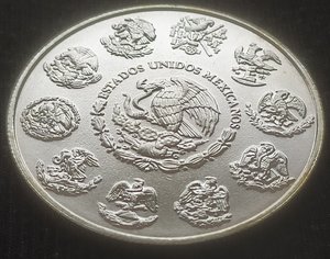 1 онза 2001 (Мексика) коллекц.монета.
