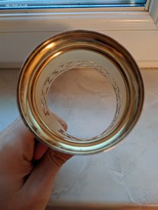 Серебряный подстаканник с позолотой, 875 проба